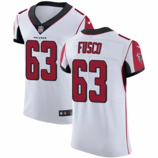 Men's Nike Atlanta Falcons #63 Brandon Fusco White Vapor Untouchable Elite Player NFL Jersey - Ujersey