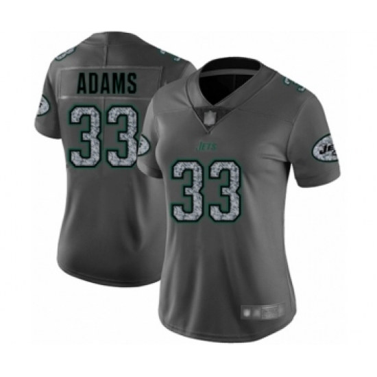Women's New York Jets #33 Jamal Adams Limited Gray Static Fashion Football Jersey - Ujersey