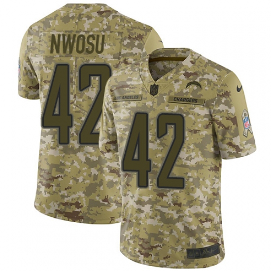 Youth Nike Los Angeles Chargers #42 Uchenna Nwosu Limited Camo 2018 Salute to Service NFL Jersey - Ujersey
