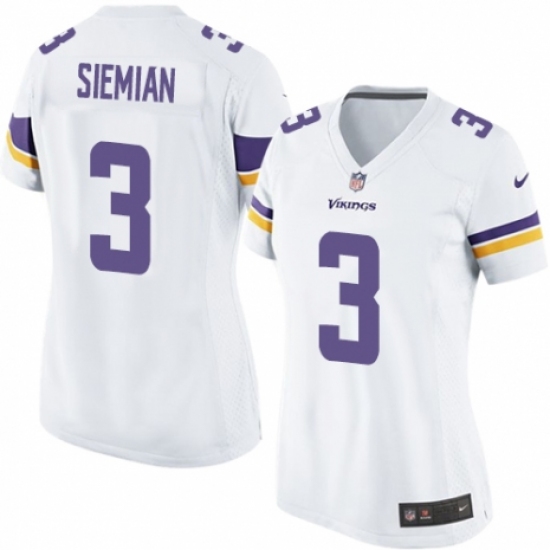 Women's Nike Minnesota Vikings #3 Trevor Siemian Game White NFL Jersey
