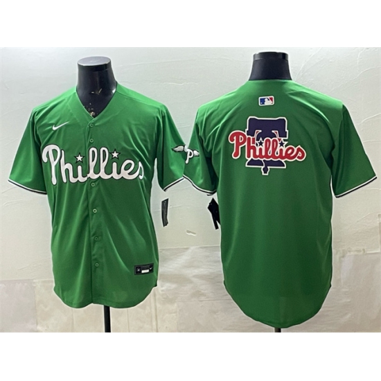 Men's Philadelphia Phillies Team Big Logo Green Limited Stitched Jersey - Ujersey
