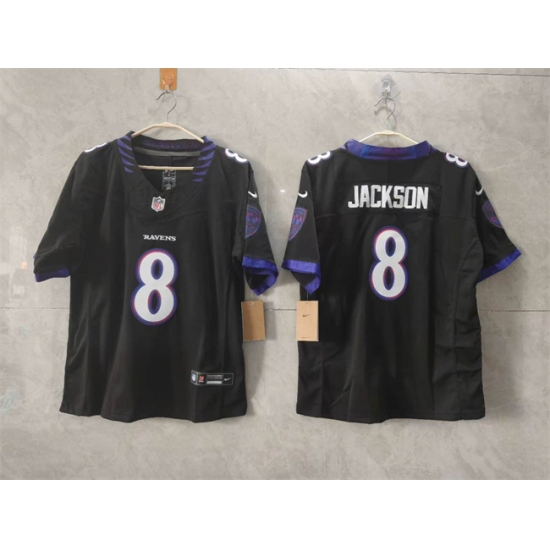 Women's Baltimore Ravens #8 Lamar Jackson Black F.U.S.E. Vapor Football Jersey(Run Small) - Ujersey
