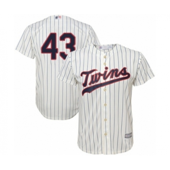 Youth Minnesota Twins #43 Lewis Thorpe Authentic Cream Alternate Cool Base Baseball Player Jersey - Ujersey