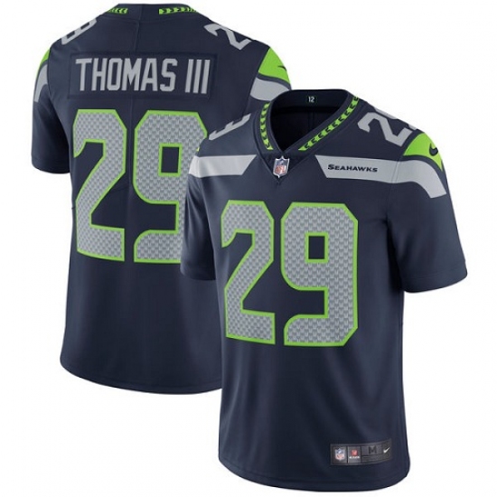 Men's Nike Seattle Seahawks #29 Earl Thomas III Steel Blue Team Color Vapor Untouchable Limited Player NFL Jersey - Ujersey