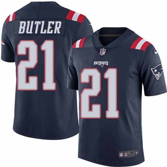 Youth Nike New England Patriots #21 Malcolm Butler Limited Navy Blue Rush Vapor Untouchable NFL Jersey - Ujersey