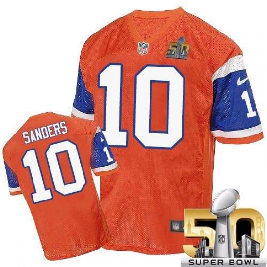 Men's Nike Denver Broncos #10 Emmanuel Sanders Elite Orange Throwback Super Bowl 50 Bound NFL Jersey - Ujersey