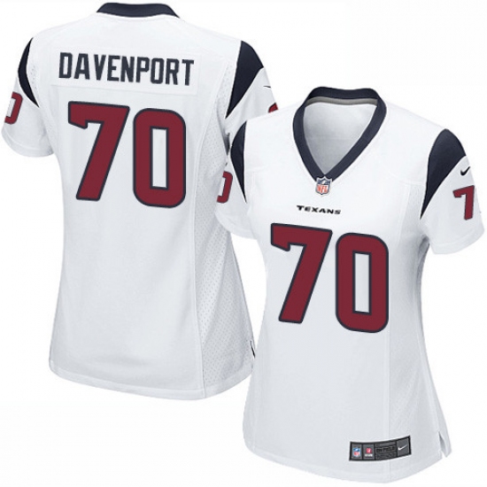 Women's Nike Houston Texans #70 Julien Davenport Game White NFL Jersey - Ujersey