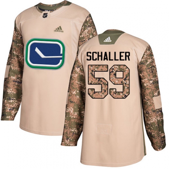 Youth Adidas Vancouver Canucks #59 Tim Schaller Authentic Camo Veterans Day Practice NHL Jersey - Ujersey