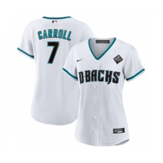 Women's Arizona Diamondbacks #7 Corbin Carroll White 2023 World Series Stitched Baseball Jersey - Ujersey