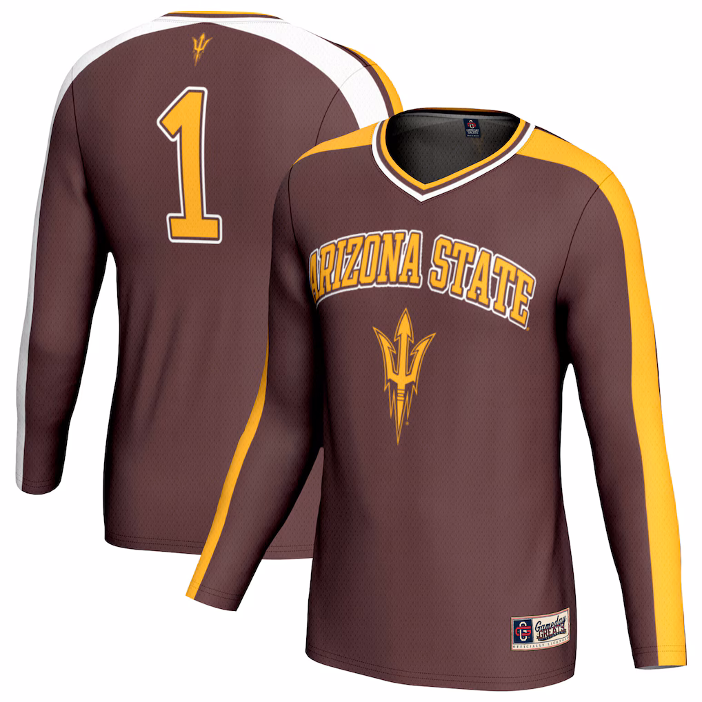 Youth GameDay Greats Maroon #1 Arizona State Sun Devils Lightweight Collegiate Volleyball Fashion Jersey