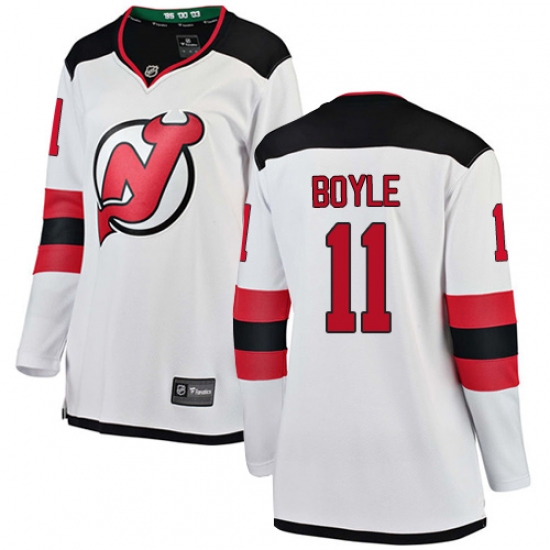 Women's New Jersey Devils #11 Brian Boyle Fanatics Branded White Away Breakaway NHL Jersey - Ujersey