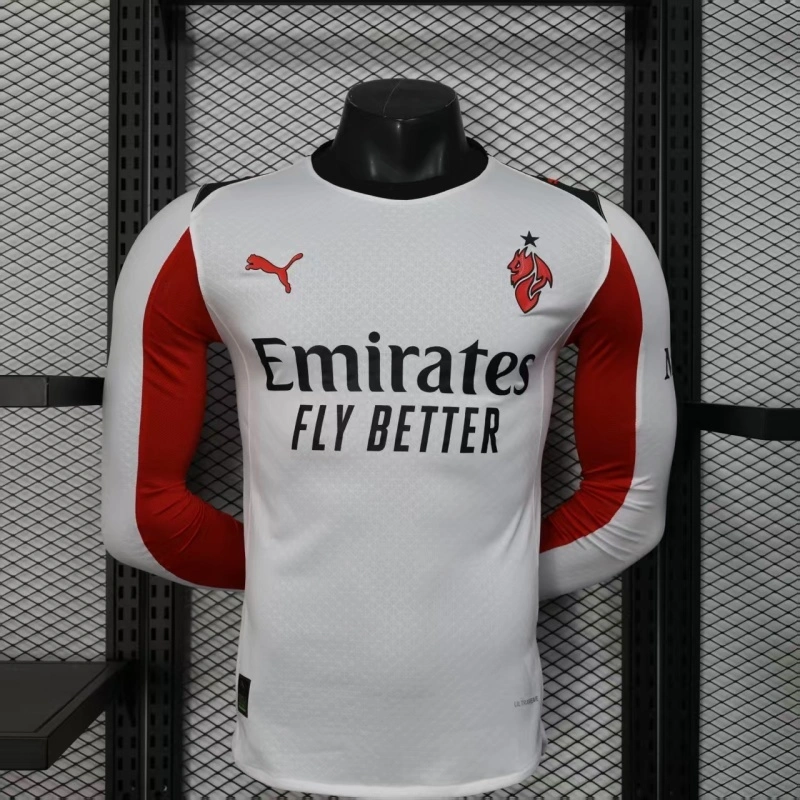 AC Milan Soccer Jersey Away Long Sleeve Shirt 2025/26 - Ujersey NHL