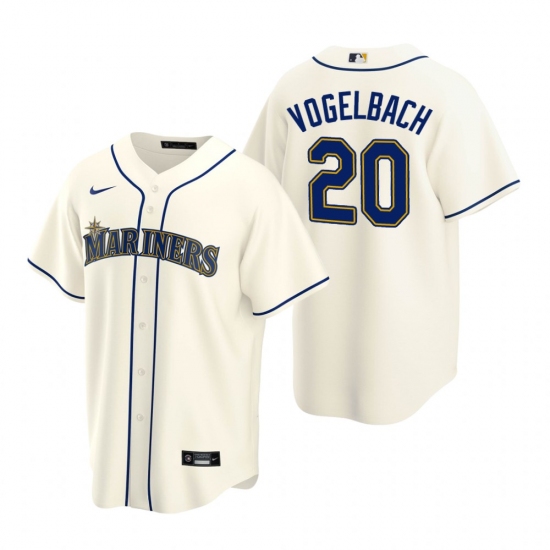 Men's Nike Seattle Mariners #20 Daniel Vogelbach Cream Alternate Stitched Baseball Jersey - Ujersey