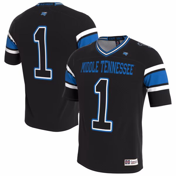 Youth GameDay Greats MTSU Blue Raiders Lightweight Collegiate Football Blackout Fashion Jersey - SUjersey01