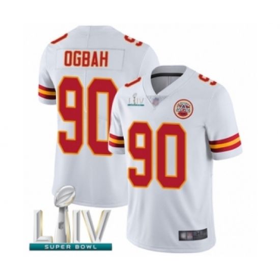 Youth Kansas City Chiefs #90 Emmanuel Ogbah White Vapor Untouchable Limited Player Super Bowl LIV Bound Football Jersey - Ujersey