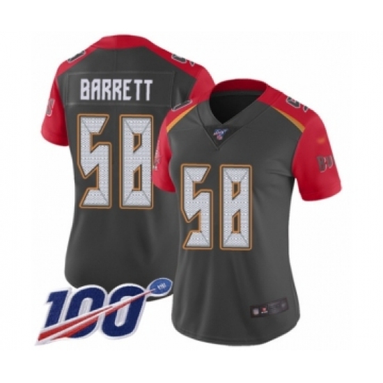 Women's Tampa Bay Buccaneers #58 Shaquil Barrett Limited Gray Inverted Legend 100th Season Football Jersey - Ujersey