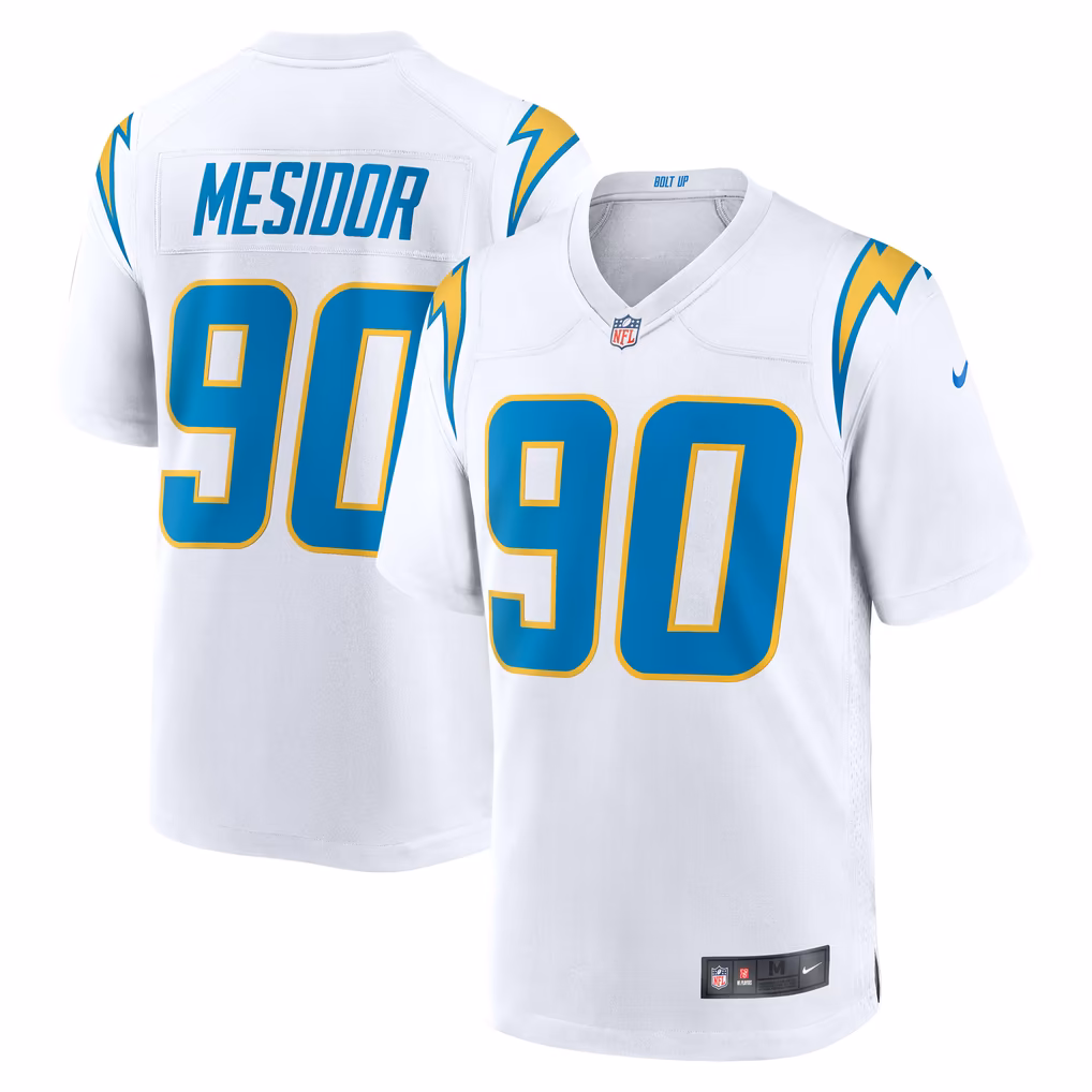 Men's Los Angeles Chargers Akheem Mesidor Nike White Game Jersey