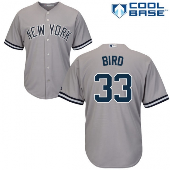 Men's Majestic New York Yankees #33 Greg Bird Replica Grey Road MLB Jersey - Ujersey