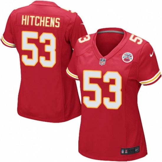 Women's Nike Kansas City Chiefs #53 Anthony Hitchens Game Red Team Color NFL Jersey - Ujersey