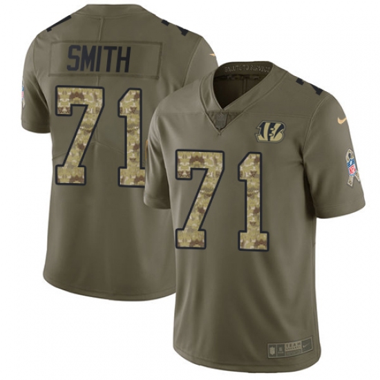 Men's Nike Cincinnati Bengals #71 Andre Smith Limited Olive/Camo 2017 Salute to Service NFL Jersey - Ujersey
