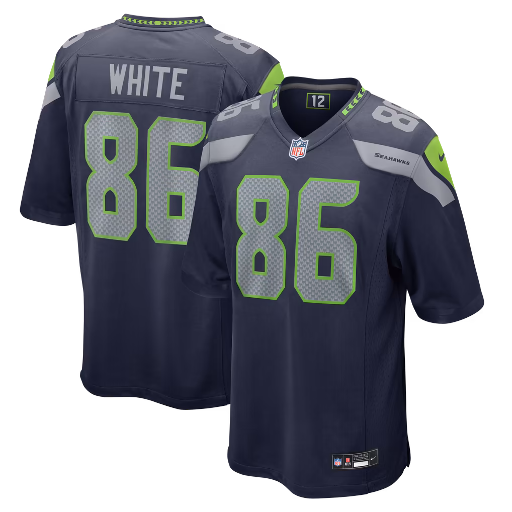 Men's Seattle Seahawks Ricky White Nike College Navy Team Game Jersey - Ujersey