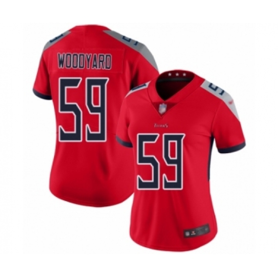 Women's Tennessee Titans #59 Wesley Woodyard Limited Red Inverted Legend Football Jersey - Ujersey
