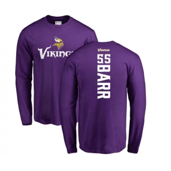 Football Minnesota Vikings #55 Anthony Barr Purple Backer Long Sleeve T-Shirt - Ujersey