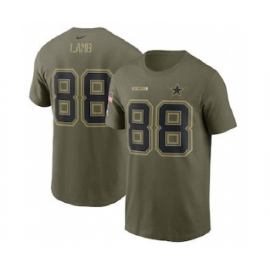 Men's Dallas Cowboys CeeDee Lamb Football Camo 2021 Salute To Service Name & Number T-Shirt - Ujersey