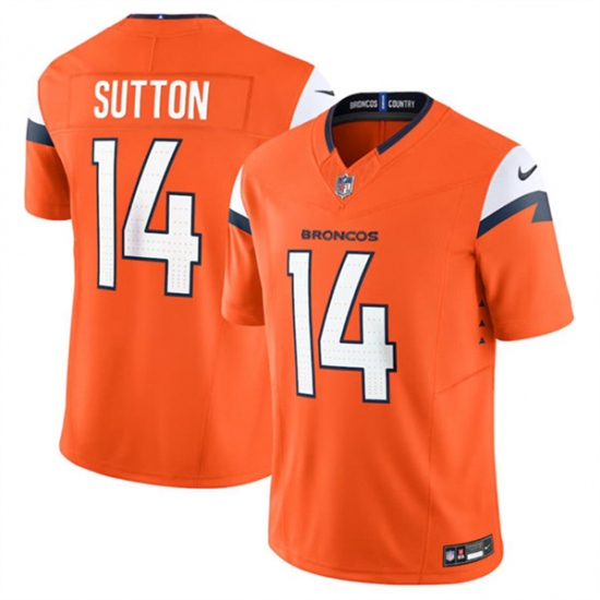 Men's Denver Broncos #14 Courtland Sutton Orange 2024 F.U.S.E. Vapor Limited Football Stitched Jersey - Ujersey