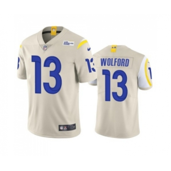 Men's Los Angeles Rams #13 John Wolford Bone Vapor Untouchable Limited Stitched Football Jersey - Ujersey
