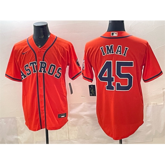 Men's Houston Astros #45 Tatsuya Imai Orange Cool Base Stitched Jersey - Ujersey