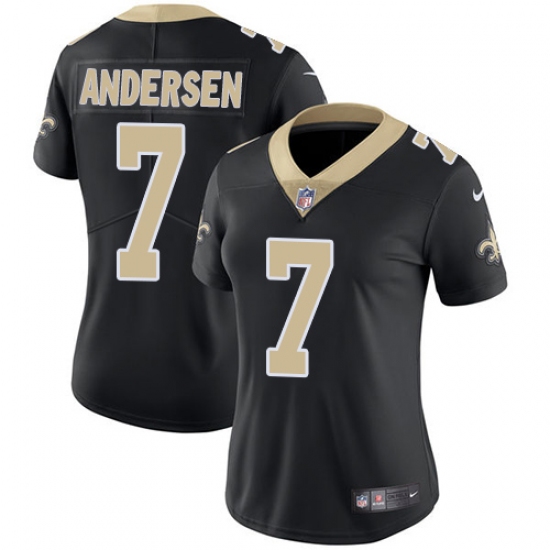 Women's Nike New Orleans Saints #7 Morten Andersen Black Team Color Vapor Untouchable Limited Player NFL Jersey - Ujersey
