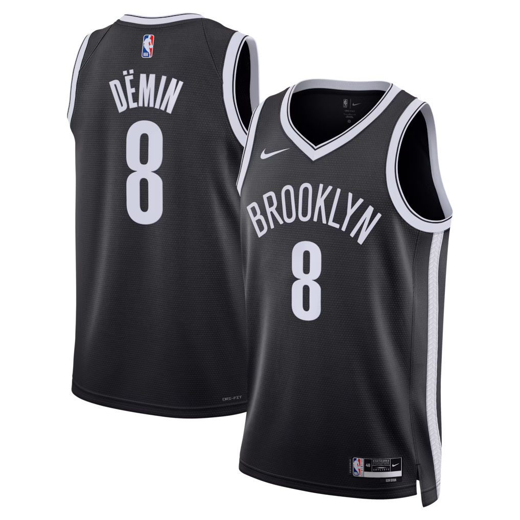 Unisex Brooklyn Nets Egor Dëmin Nike Black Swingman Jersey - Icon Edition