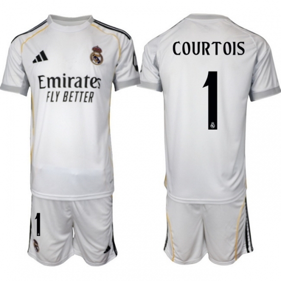Men Real Madrid 2026 Soccer Jerseys White #1 COURTOIS (2)