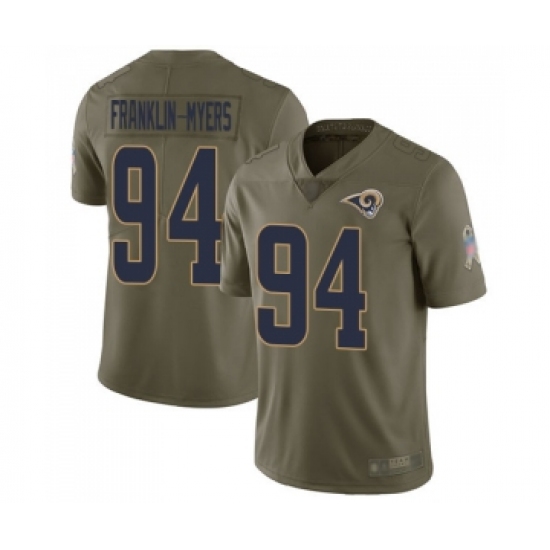 Men's Los Angeles Rams #94 John Franklin-Myers Limited Olive 2017 Salute to Service Football Jersey - Ujersey