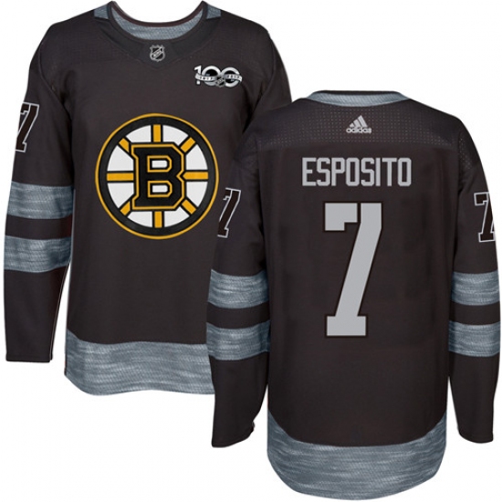 Men's Adidas Boston Bruins #7 Phil Esposito Premier Black 1917-2017 100th Anniversary NHL Jersey - Ujersey