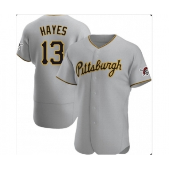 Men's Pittsburgh Pirates #13 KeBryan Hayes Gray Flex Base Stitched Jersey - Ujersey