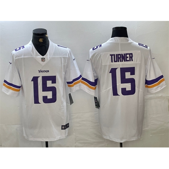 Men's Minnesota Vikings #15 Dallas Turner White 2024 Draft Vapor Untouchable Limited Football Stitched Jersey - Ujersey