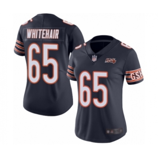 Women's Chicago Bears #65 Cody Whitehair Navy Blue Team Color 100th Season Limited Football Jersey - Ujersey