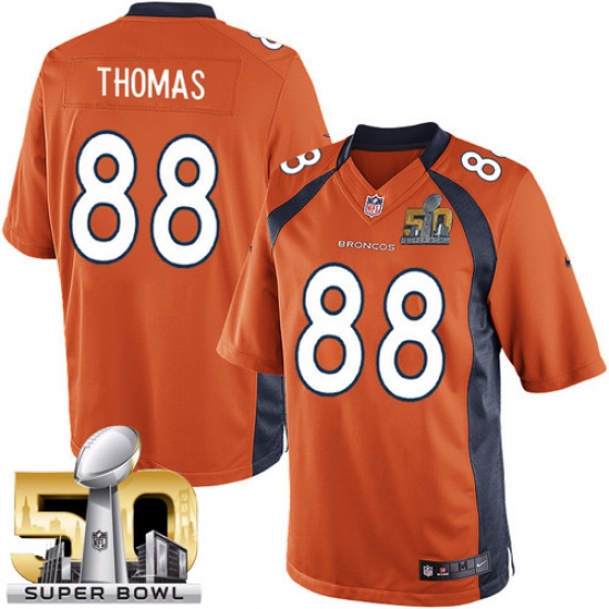 Men's Nike Denver Broncos #88 Demaryius Thomas Limited Orange Team Color Super Bowl 50 Bound NFL Jersey - Ujersey