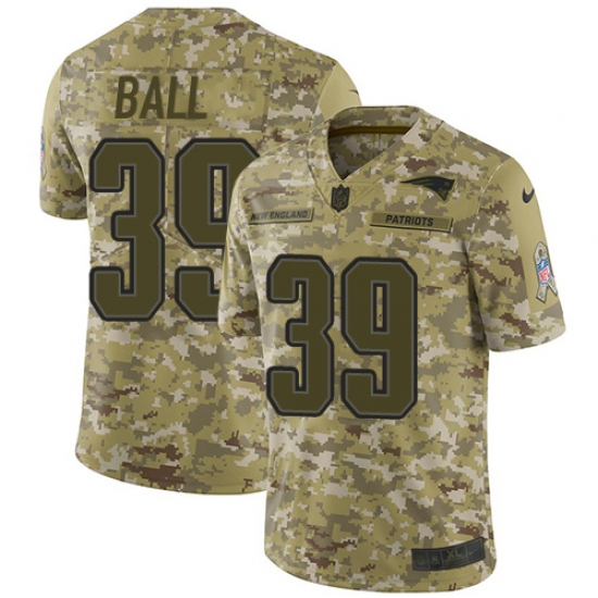 Youth Nike New England Patriots #39 Montee Ball Limited Camo 2018 Salute to Service NFL Jersey - Ujersey