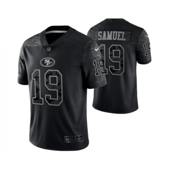 Men's San Francisco 49ers #19 Deebo Samuel Black Reflective Limited Stitched Football Jersey - Ujersey