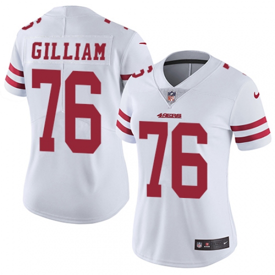 Women's Nike San Francisco 49ers #76 Garry Gilliam Elite White NFL Jersey - Ujersey
