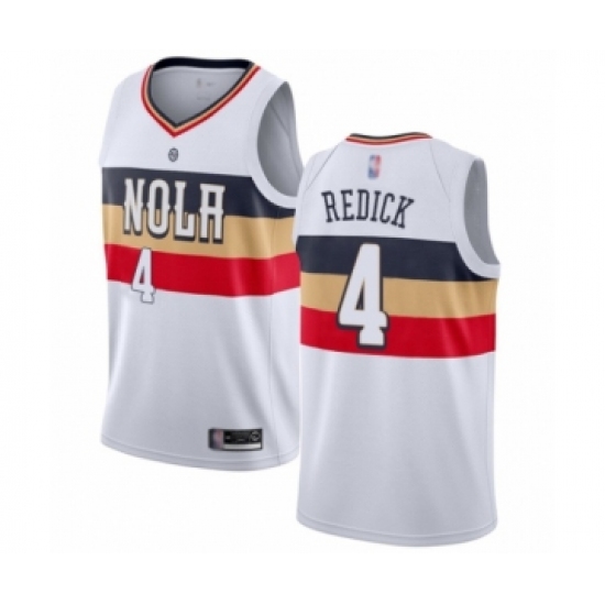 Men's New Orleans Pelicans #4 JJ Redick White Swingman Jersey - Earned Edition - Ujersey