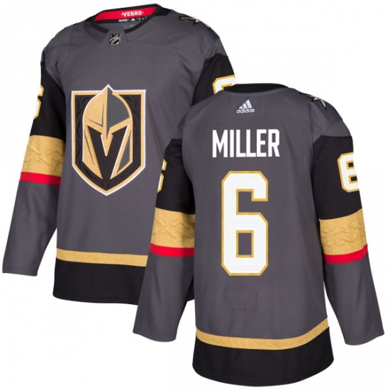 Men's Adidas Vegas Golden Knights #6 Colin Miller Authentic Gray Home NHL Jersey - Ujersey