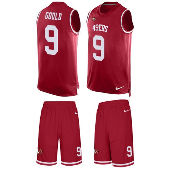 Men's Nike San Francisco 49ers #9 Robbie Gould Limited Red Tank Top Suit NFL Jersey - Ujersey