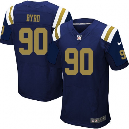 Men's Nike New York Jets #90 Dennis Byrd Elite Navy Blue Alternate NFL Jersey - Ujersey