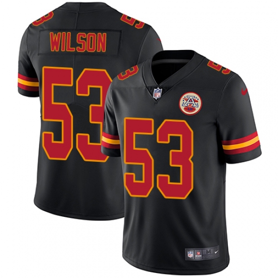 Men's Nike Kansas City Chiefs #53 Ramik Wilson Limited Black Rush Vapor Untouchable NFL Jersey - Ujersey