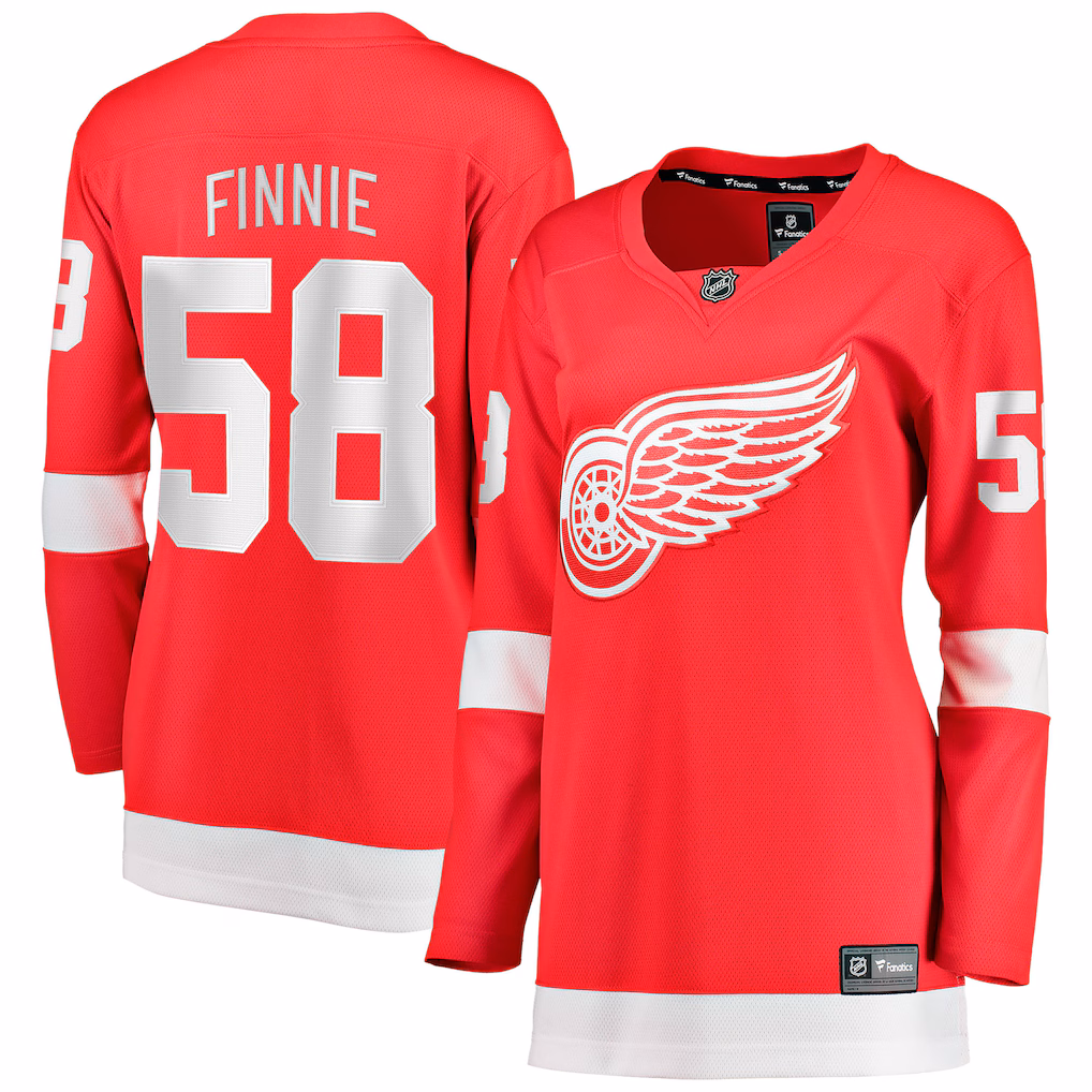 Women's Detroit Red Wings Emmitt Finnie Fanatics Red Home Breakaway Jersey - ujerseystore