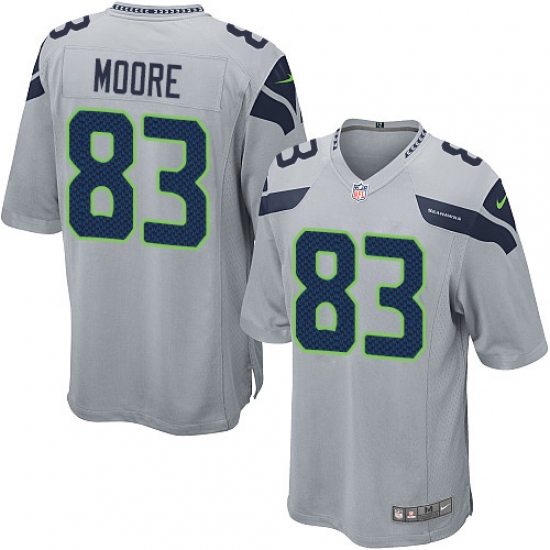 Men's Nike Seattle Seahawks #83 David Moore Game Grey Alternate NFL Jersey - Ujersey